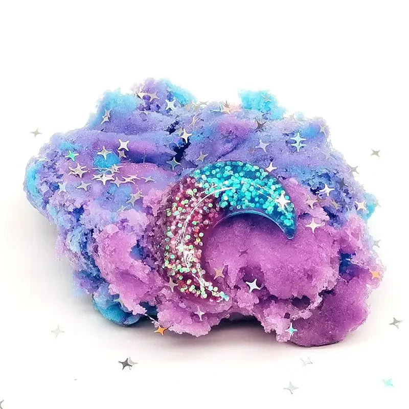 1 Set 60ml Moon Snowflake Mud Diy Decompress Game Toys Slime Kit Cotton Butter Mud Fluffy Putty Non Sediment Colored Clay Toy