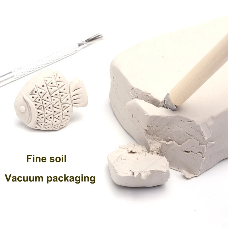 No-bake Air-dried Shaping DIY Plasticine Clay Set with 12 Colors of Paint Children's Educational Pottery Sculpture Clay Toy Gift