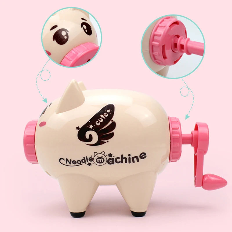 New Cartoon Cute Pig Noodle Maker Clay Making Mold Children's Plasticine Tool Set Educational Toys with 12 Colors of Clay